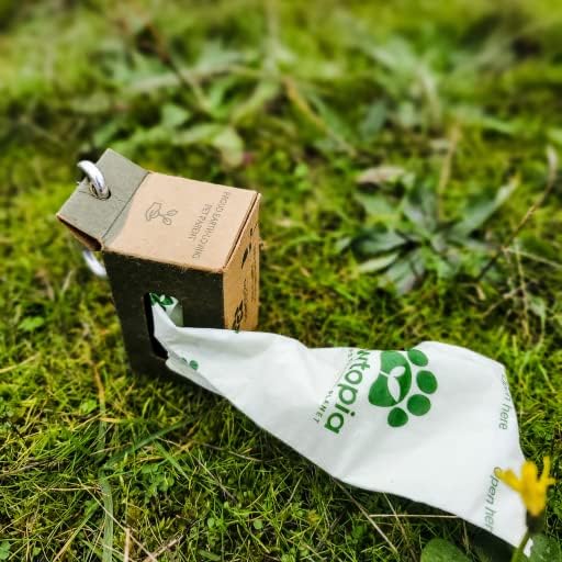 Pawtria Certified Home Compostable Dog Poop Bags (240) + Paper Dispenser, Poop Bags for Dogs, Cat Litter, Vegetable Starches, Dog Waste Bags, Leakproof, Easy to Open, Give Back