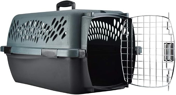 Petmate Pet Porter Dog Kennel 23", Dark Gray & Black, for Pets up to 15lbs, Made in USA