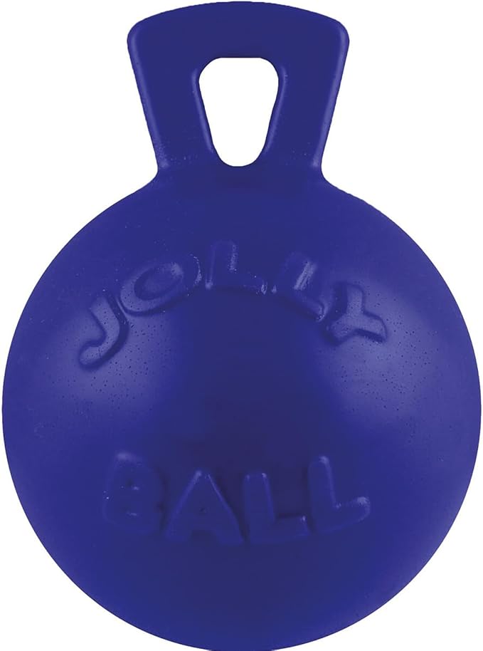 Jolly Pets Tug-n-Toss Heavy Duty Dog Toy Ball with Handle, 4.5 Inches/Small, Orange