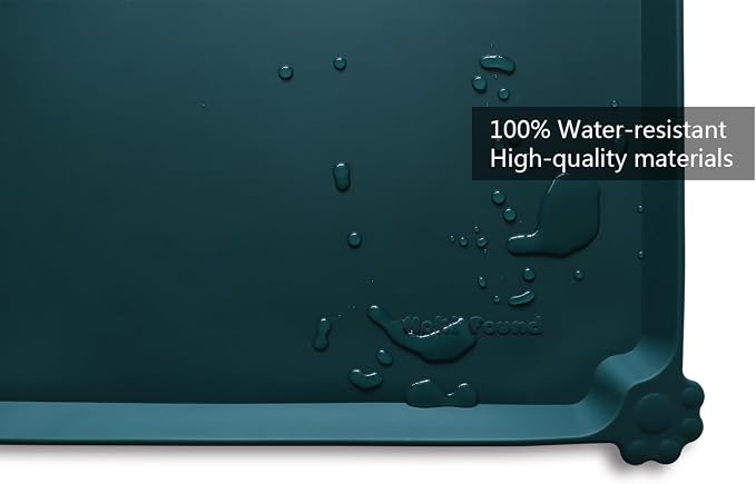 Hoki Found Silicone Pet Food Mats Tray - High-Lips Pet Dog Cat Bowl Mats - Dog Pet Cat Feeding Mat - Waterproof Dog Cat Food Mats -Pet Water Mats for Floors - Dark Cedar
