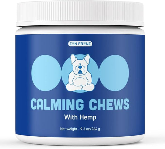 Zen Bites - Calming Chews for Pets - 120 Count - Organic Hemp Soft Chews for Dogs & Cats - Stress Relief - Promotes Relaxation - Thunderstorms - Fireworks - Travel Friendly