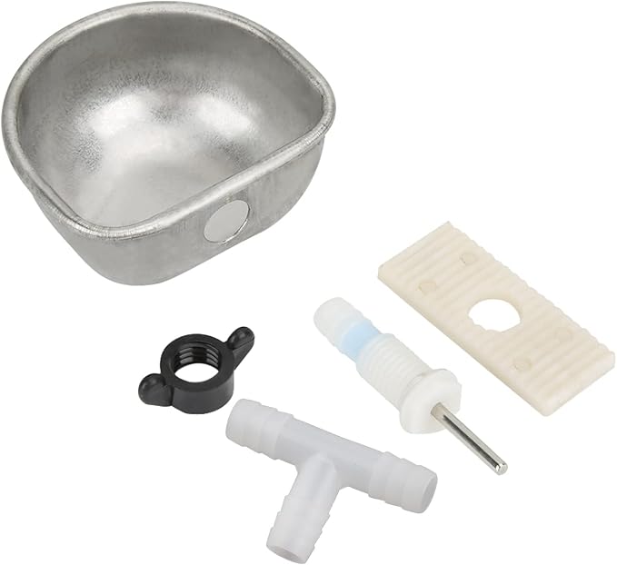 Dioche Metal Cup Metal 10-piece Stainless Steel Rabbit Water Bowl, Scratchresistant and Wearresistant, Suitable for Various Rabbit Cages.