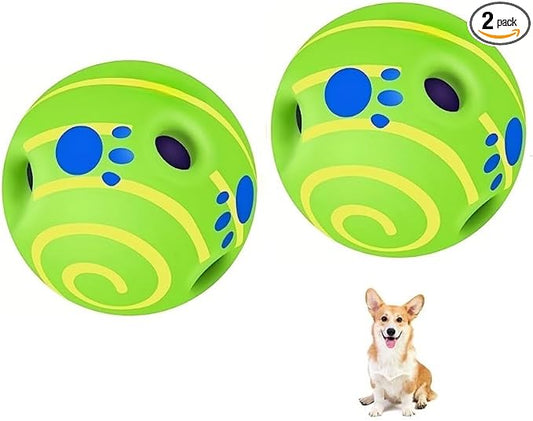 Wobble Giggle Ball for Dogs Durable Interactive Dog Toys for Small Medium Large Dogs (Green/Yellow, XXL/5.51 inch)