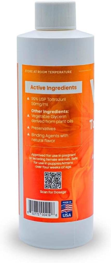 Toltrazuril 5.0% for Horses, Dogs, Cats, 240mL/8.1 Ounce, for Non-Food Chain Animals