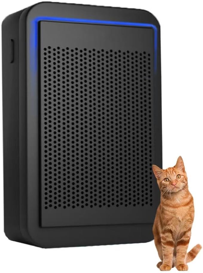 Cat Litter Deodorizer 99%- Plug In Air Purifier Catalyst Filter, Strong Pet Odor Eliminator for Litter Box, Toilet, Closet, Cabinet, Shoe, Garage(Black,1-Pack)