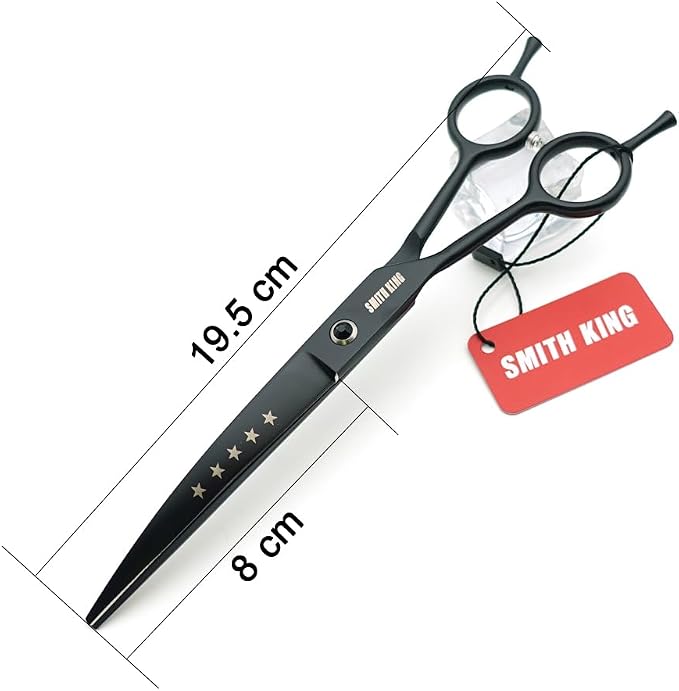7.0 inches Professional Dog Grooming Scissors Set Straight & thinning & Curved & Chunkers 4pcs/3pcs in 1 Set (with Comb) Right-handed or Left-handed for Dog & Cats (Left-handed 3pcs wih comb)
