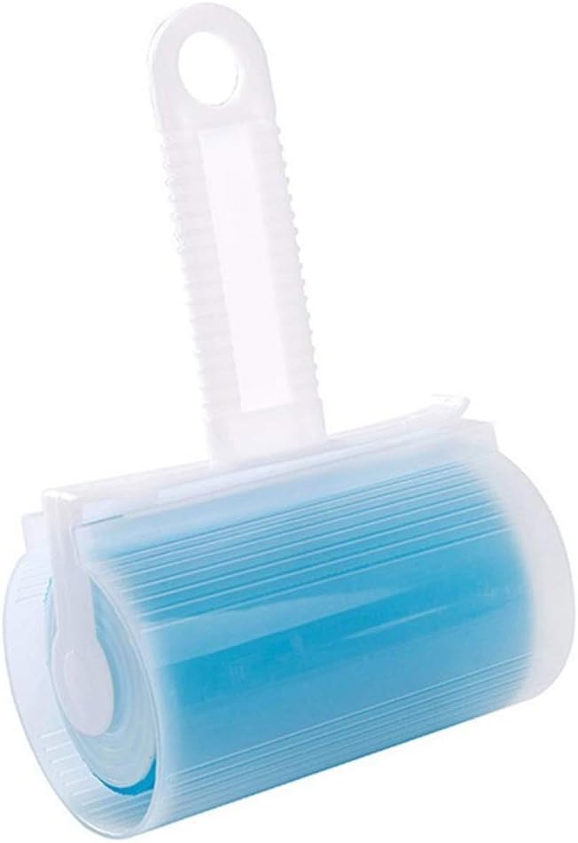 Reusable Lint Remover Washable Silicone Dust Wiper Cats Dog Pet Hair Cleaning Brush Tools Sticky Roller(Blue)