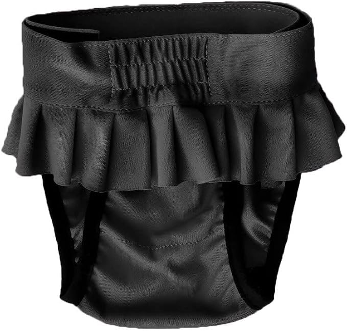FINNERO Ballerina Dog Diaper – Washable, Reusable, Leak-Proof – Heat, Period & Urine Incontinence Protection – Comfortable, and Stylish Design – Adjustable Fit for Female Dogs – XS, Black