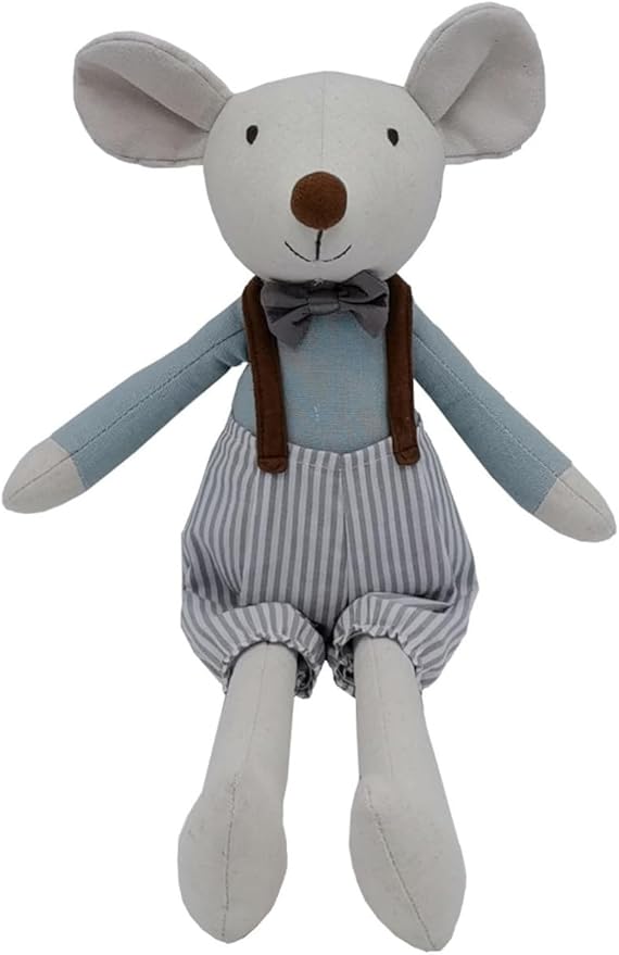 Prince Mouse Stuffed Animals,15.7" Tall Rat Plushies with Backpack Pants,Cute Stuffed Animal for Girls As Birthday, Easter
