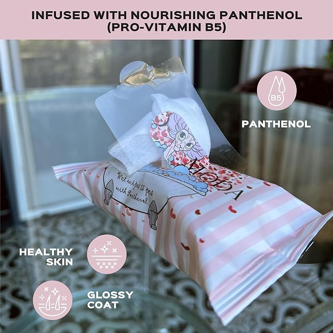 Wet Wipes with Panthenol for Sphynx & Shorthair Cats — 10Pack/150Count Pack, Hypoallergenic Dander & Odor Grooming Wipes