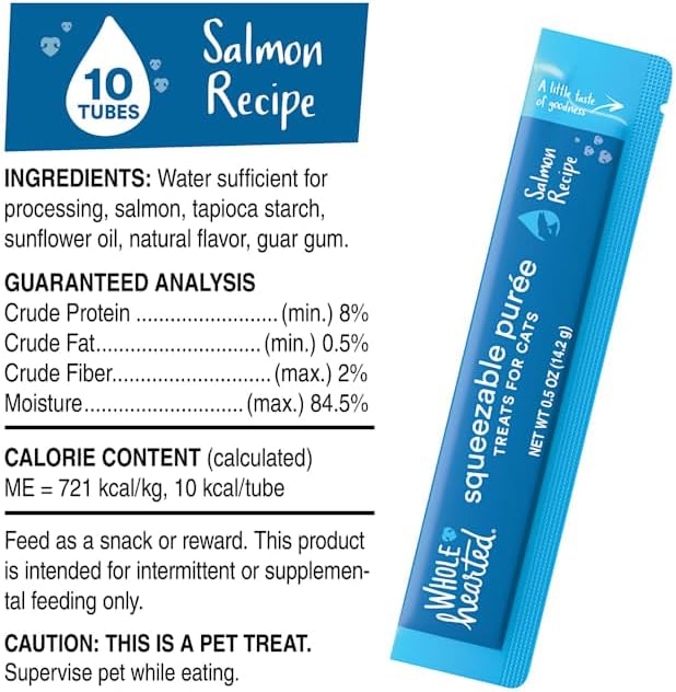 WholeHearted by Petco Squeezable Puree Cat Treat Variety Pack 0.5 oz. Count of 50
