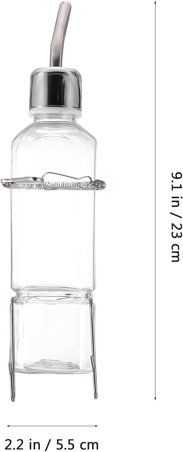 Mipcase Pet Water Feeder 2-Pack Hanging No-Drip Water Dispenser for Small Animals Leak-Proof Rabbit & Guinea Pig Drinking Bottles with Hooks and Springs 2.16X2.04X9.05 Inches