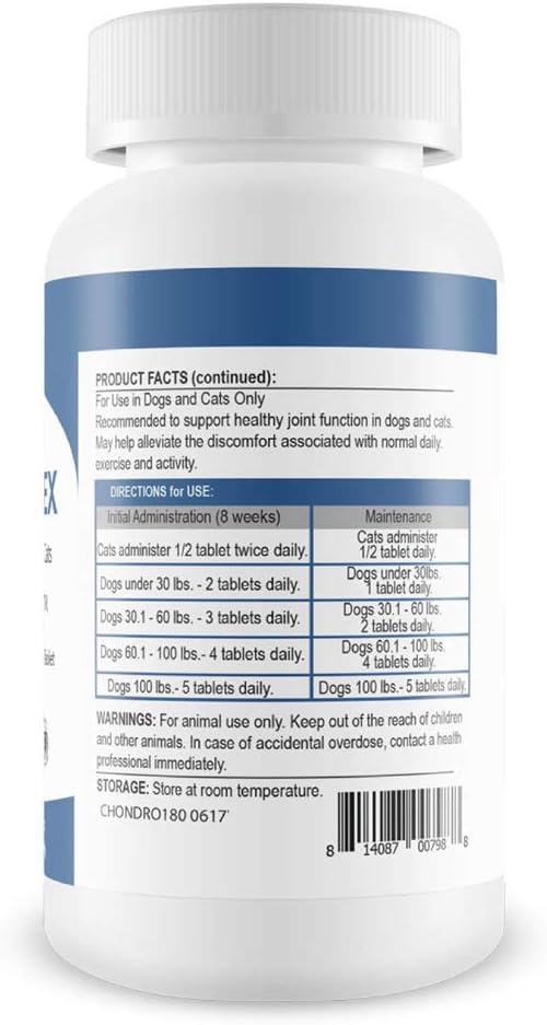 Chondro-Flex Joint Supplement for Dogs & Cats - Glucosamine, Chondroitin, MSM & Ester-C Formula - Supports Hip & Joint Health, Mobility & Cartilage Support - 180 Chewable Tablets
