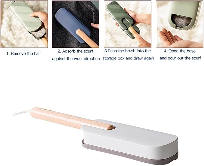 Electrostatic Lint Remover Handheld Hair Removal Brush Household Bedroom Clean Dust Reusable Sofa Clothes Self-Cleaning Sticking(Gray-As Shown)