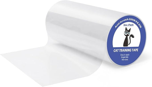 Extra Wide Cat Scratch Guard Tape, 200'' x 8.2'' Clear Anti Scratch Tape for Furniture, Single Sided Protective Film to Stop Cats & Dogs Scratching Sofa, Door, Walls, Car Interiors