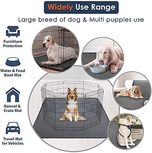 Washable Pee Pads for Dogs, Extra Large Reusable Dog Pee Pad, Waterproof Pet Mat, Dog Playpen Mats for Puppy Training Whelping Playpen Pads, Grey, 65x48 inch