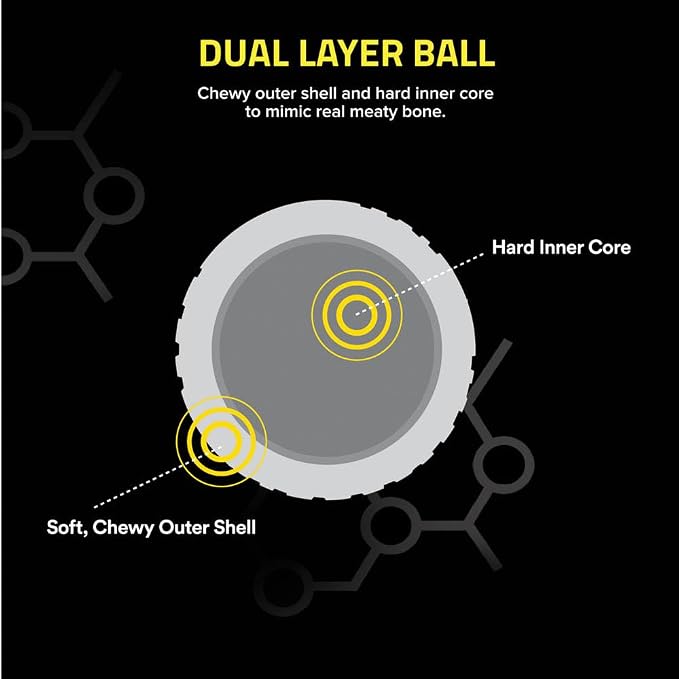 Playology Dog Toys | Dual Layer Ball Durable Chew Toy for Tough Chewers | Chicken Scented Jumbo Dog Toy | Chew Toys for Large Dogs