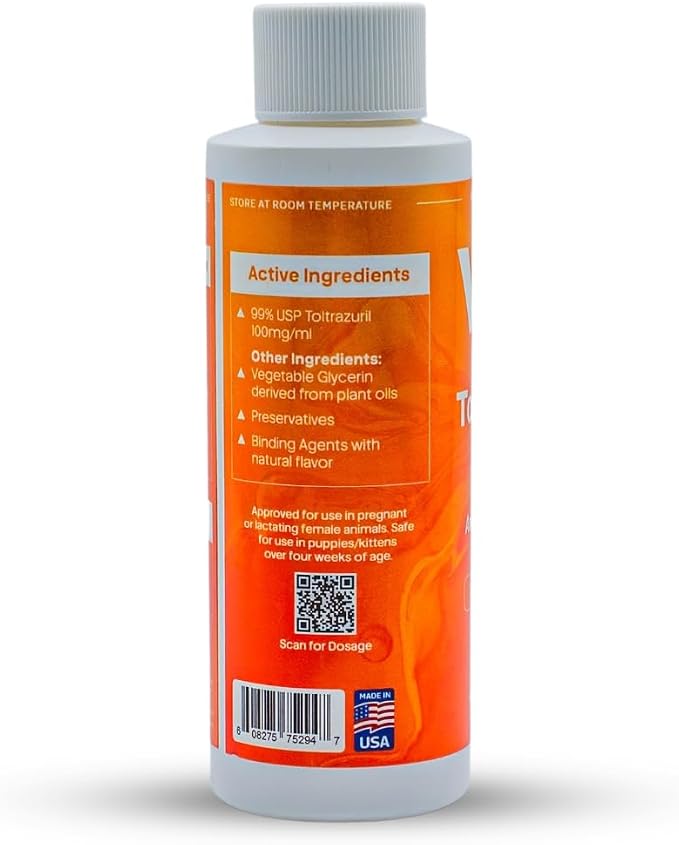 Toltrazuril 10.0% for Horses, Dogs, Cats,120mL/4 Ounce, for Non-Food Chain Animals, Alfalfa