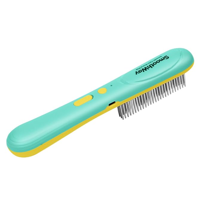 Rechargeable Flea Comb for Pets - Stainless Steel Teeth Grooming Tool for Medium and Long Haired Cats & Dogs - USB-C Charging