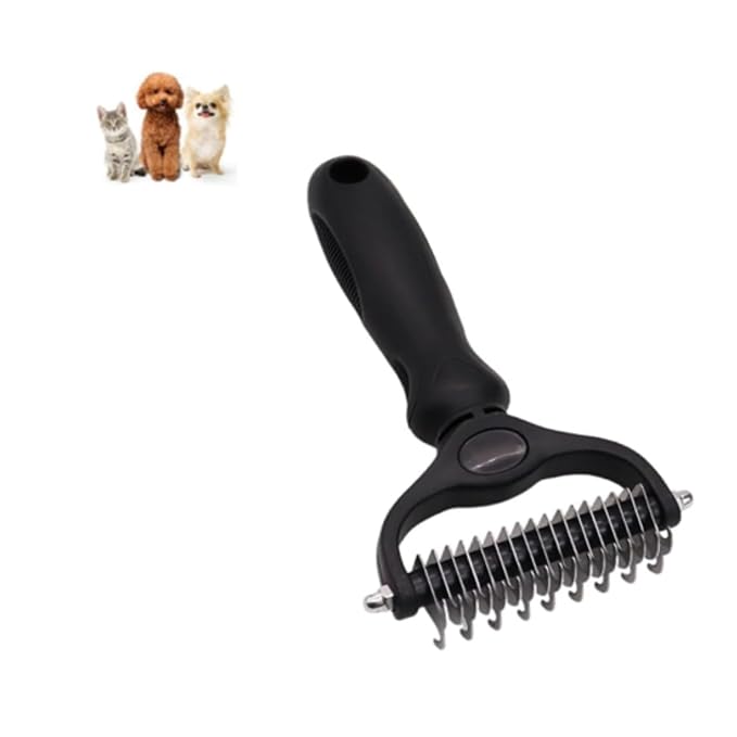 acssart Pet Grooming Brush Original - Pet Pro Grooming Tool, Deshedding for Cats & Dogs (Black)