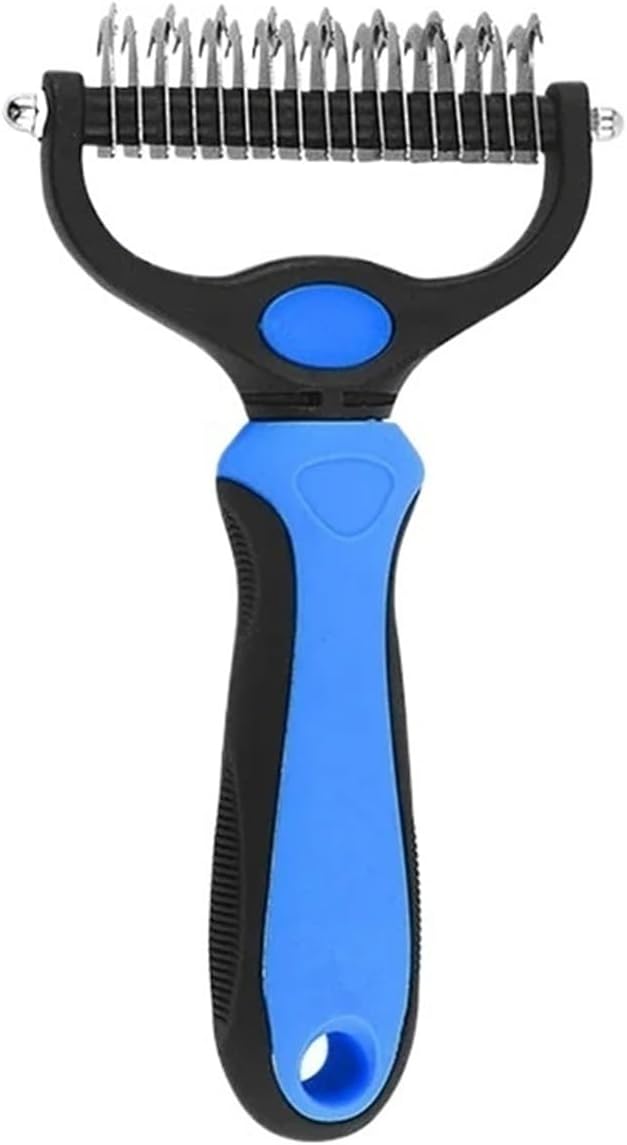 Pet Deshedding Brush & Cat Comb – Tool for Dogs & Cats, for All Coats(Blue)