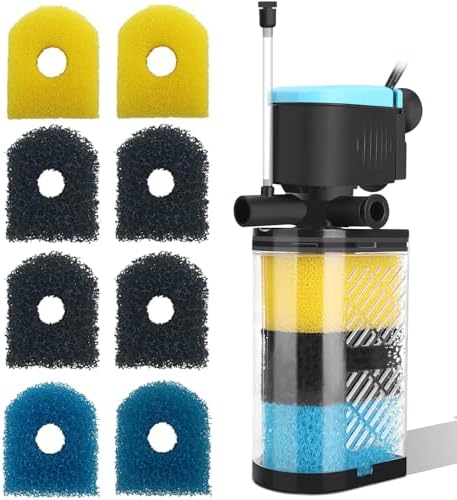 3-Stage Aquarium Filter & Replacement Sponges Set (Including 2 x Fine Sponge, 2 x Coarse Sponge & 4 x Carbonized Sponge)