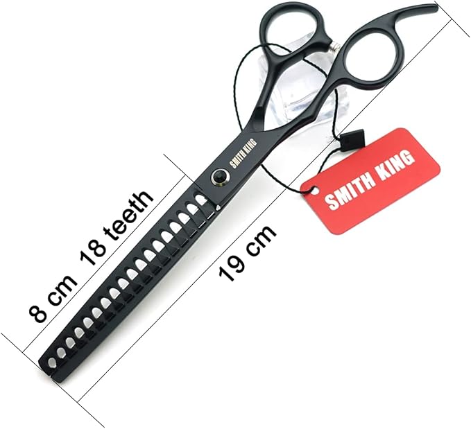 7.0 inches Professional Dog Grooming Scissors Set Straight & thinning & Curved & Chunkers 4pcs/3pcs in 1 Set (with Comb) Right-handed or Left-handed for Dog & Cats (Left-handed 3pcs wih comb)