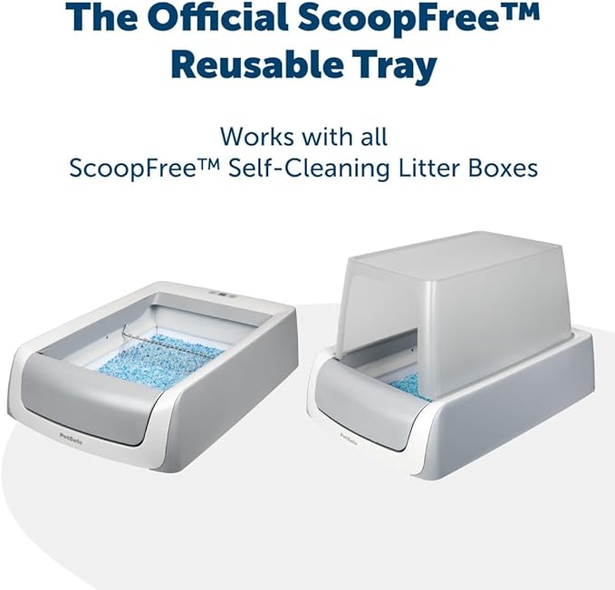 PetSafe Official ScoopFree Complete Reusable Tray - Includes 4.3 lb of Premium Blue Crystal Litter - Compatible with All ScoopFree Complete Automatic Self Cleaning Litter Box Systems