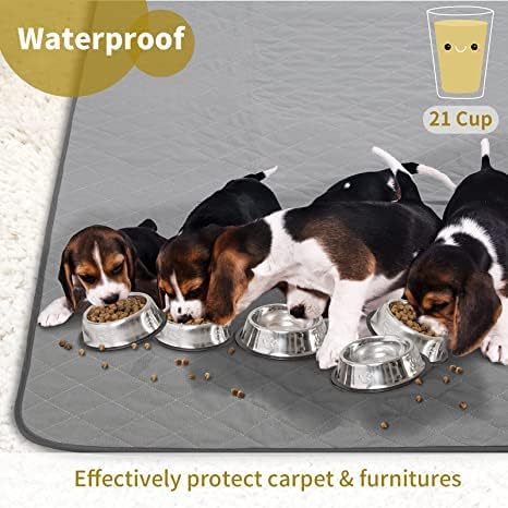 Washable Reusable Dog Pee Pads, 34"x52" Absorbent & Waterproof Puppy Training Pad for Crate, Playpen & Carpet, Large Potty Pads for Dogs, Cats & Small Pets