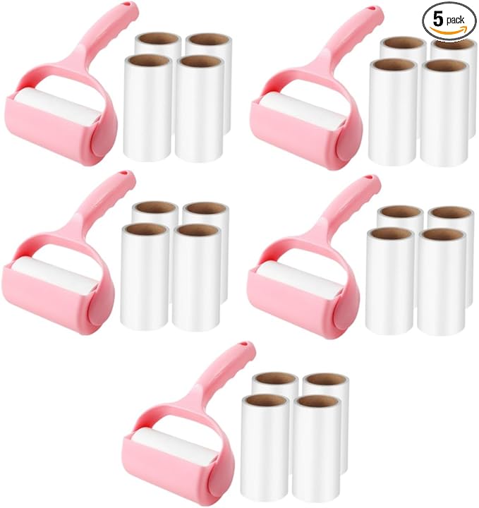 GALPADA 5sets Lint Roller for Pet Hair Removal Compact Handheld Tool for Clothes Couch Carpets and Travel Use Fuzz Cleaner