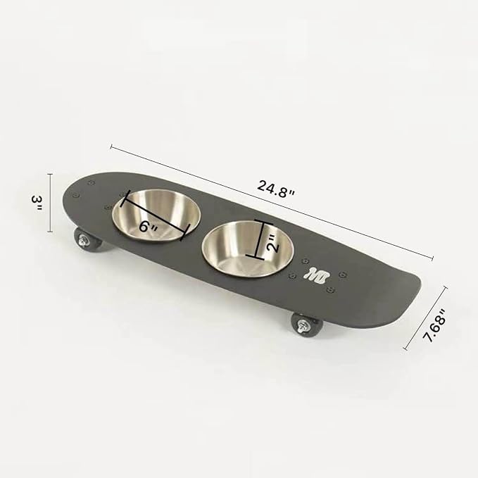 Dog Bowls Water and Food Cat Bowl Stainless Steel Bowl Pet Feeder Bowls for Medium Dogs and Cats Puppies, Black