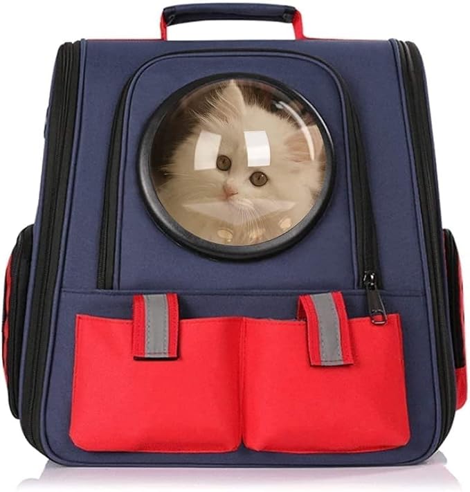 OLOTU Pet Backpack Portable Cat Backpack, Airline-Approved Ventilate Transparent Capsule Backpack for Cats Dogs and Small Animals, Cat Carrier Spacious