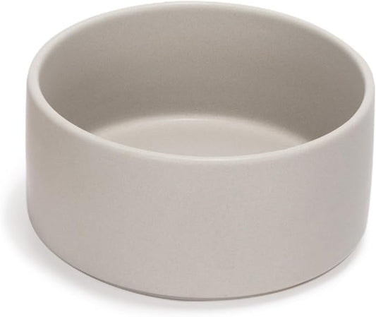 SPUNKYJUNKY 60OZ Ceramic Dog and Cat Bowl, Modern Cute Weighted Food Water Bowl for Replacement Grey (1 Pack)