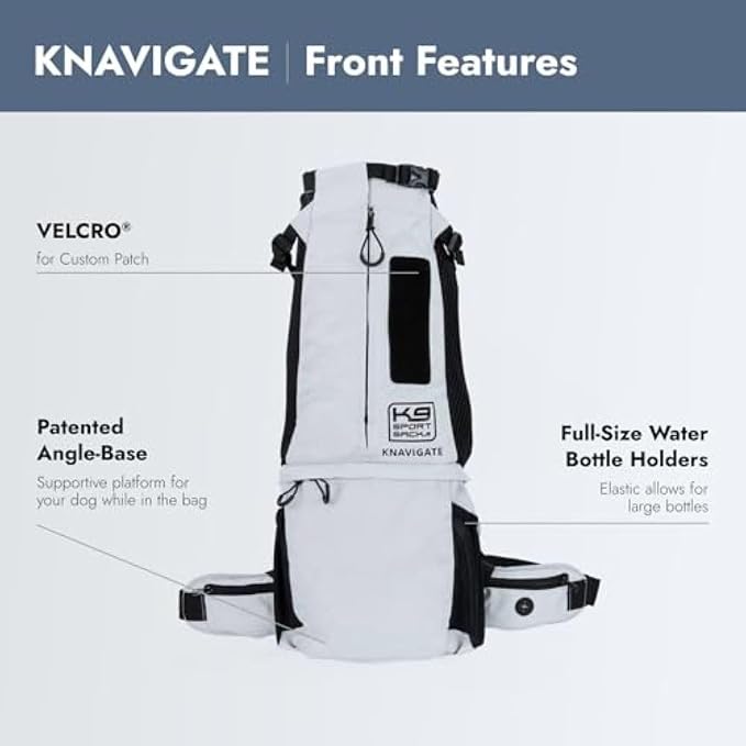 K9 Sport Sack Knavigate - X-Small, Dune - Ideal for Dogs with 9-12” Back Length - Adjustable, Backpack-Style Carrier with Internal Frame & Padded Hip Belt