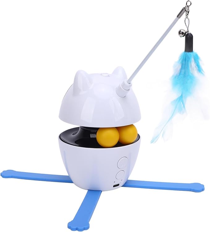 Dioche Interactive Cat Toy Smart Automatic Cat Exercise Toy with 3 Rotation Modes for Multi Homes Durable ABS Material