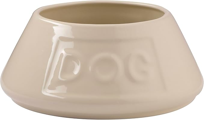 Mason Cash: Non-Tip Dog Bowl - Cream - 8.3", 54oz - Durable Ceramic Food & Water Angled Dish, Microwave-Dishwasher Safe, Pet Meal Feeding & Hydration