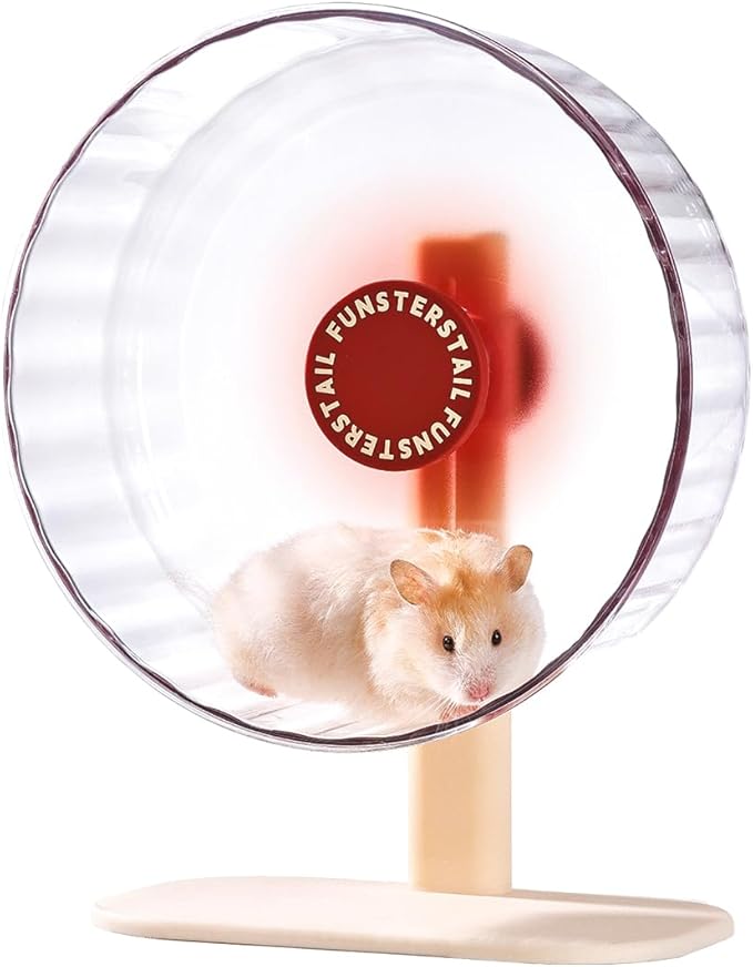 Super Silent Hamster Wheel 8.7 Inch, Magnetic Large Rat Wheel for Chinchilla, Gerbil, Guinea Pig, Cat, Mouse, Sugar Glider and Dwarf, Syrian Hamster Accessories (Tomato Red)