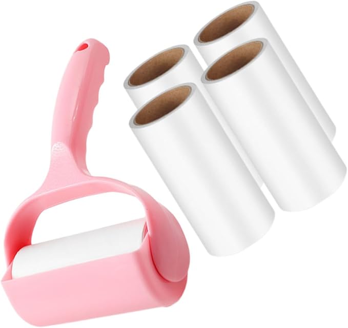 3sets Pet Lint Roller Portable Hair Removal Tool for Clothes Furniture Sticky Lint Remover for Pet Hair Includes Handle Dust Cover for Home Travel