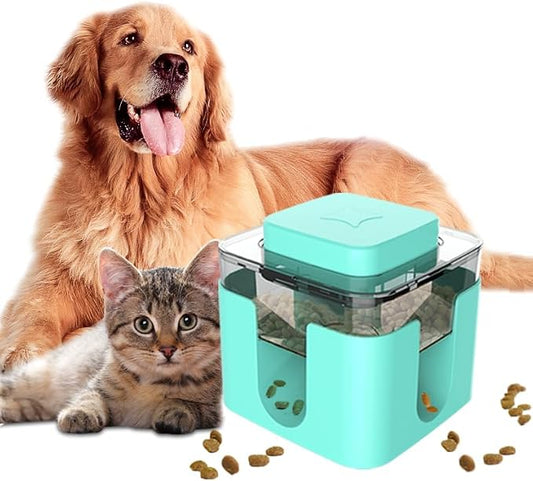 Multi-Functional Dog Puzzle Toy Large-Capacity Treat Dispenser Features Treat Release Function Ideal for IQ Training and Entertainment Suitable for All Dogs (Blue)