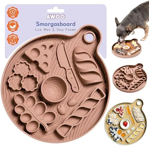 Smorgasboard 3-Pack Bundle – Silicone Dog and Puppy Lick Mat and Slow Feeder with Suction Cups - Non-Slip, Dishwasher Safe Pet Dishes - Extend Mealtimes for Fast Eaters - for Wet & Dry Food