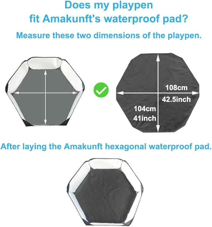 Amakunft 2 Pcs Guinea Pig Bed Mat Washable, Rabbit Winter Bed Pad for Indoor & Waterproof Pads for Small Animal Playpen, Reusable Liners, Waterproof Bottom on Both Sides Fit with Pet Tent Bedding