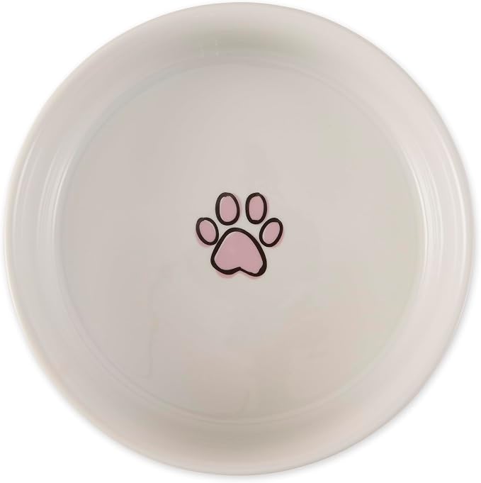 Bone Dry Ceramic Food Bowls, Non-Slip & Dishwasher Safe, Large Set, 7.5x2.4 Pansy Check
