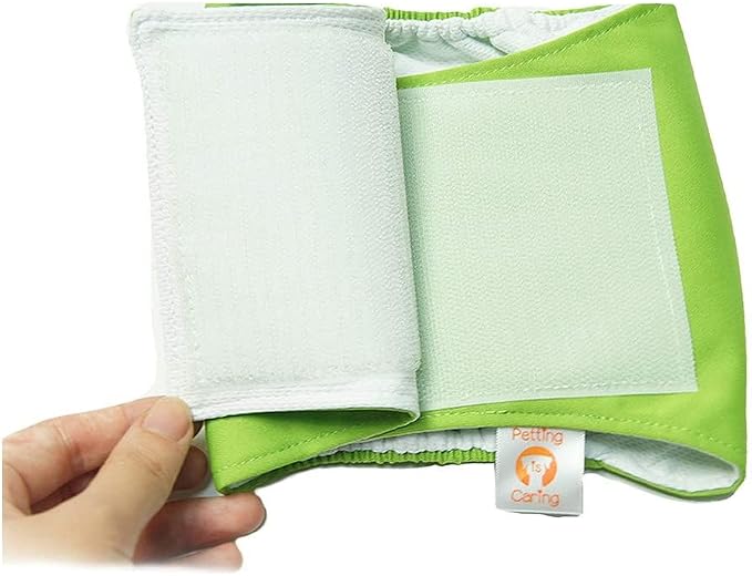 PETTING IS CARING Male Dog Wraps Washable & Reusable Belly Band Diapers Materials Durable Machine Washable Doggie Pee Puppy Pads Diaper Trainer Potty - 3 Pack Set