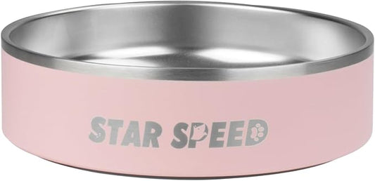 StarSpeed 24oz Stainless Steel Dog Bowls with Rubber Bottom Non-Slip Double Wall Metal Outdoor Dog Food and Water Bowls Weighted Insulated Pet Feeding Bowl for Small,Medium Sized Dogs or Cats