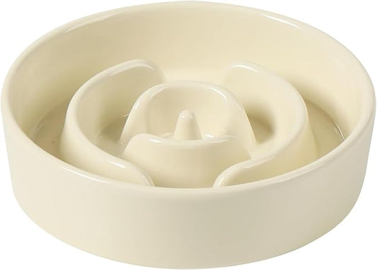 Havniva Ceramic Slow Feeder Dog Bowls, 0.9 Cups Dog Bowl Slow Feeding for Small Breed, 6.1inch Puzzle Dog Food Bowl Slow Feeder Non-Slip Anti-Gulping and Anti-Choking Reduces Bloating