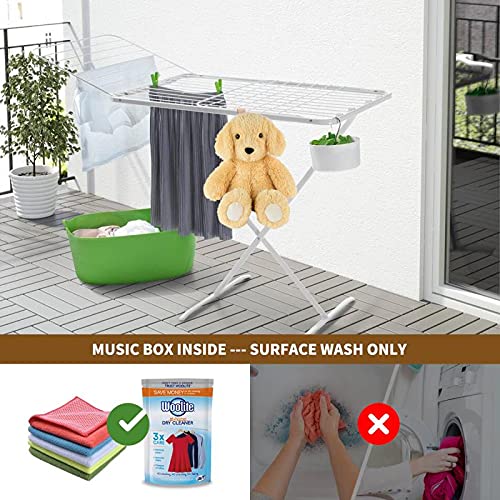 BEREST Newborns Musical Baby Sleep Soother, Mom's Heartbeat White Noise Machine|Dog Sleeping Aid with Cry Sensor|Night Light & 9 Sounds Therapy|Sleepy Puppy Stuffed Toy for Toddler Crib|Yellow