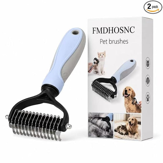Dog Brushes Double Sided Pet Grooming Brush, 2026 New Hurtless Shedding Dematting Undercoat Rake for Dogs and Cats, Upgrade Matt Remover Detangler for Long Thick Haired Pets (2)
