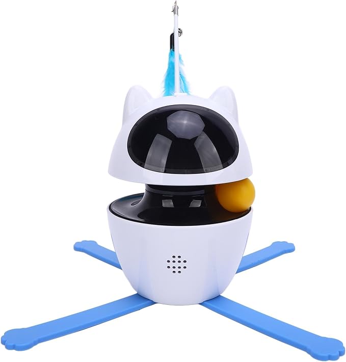 Dioche Interactive Cat Toy Smart Automatic Cat Exercise Toy with 3 Rotation Modes for Multi Homes Durable ABS Material