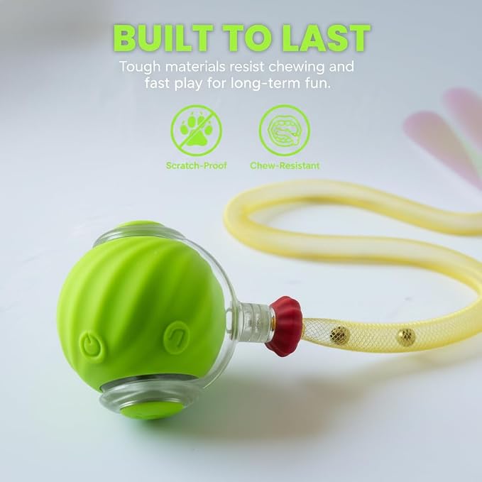 Cat Toys for Indoor Cats – Automatic Kitten Interactive Toy with Speedy Ball Tail as Pet Mental Stimulation - Kittens Small Dogs and Bored Adult Dog Balls to Keep Them Busy 2026 (Green Ball)