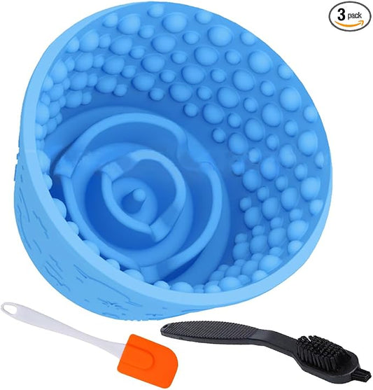 Dog Lick Bowl,Anxiety Relief Non-Slip Silicone Treat Bowl,Durable Anti-Choking Long-Lasting Enrichment Slow Feeder Licking Mat for Small Medium Large Breed,Freezable BPA Free Silicone Dishwasher Safe